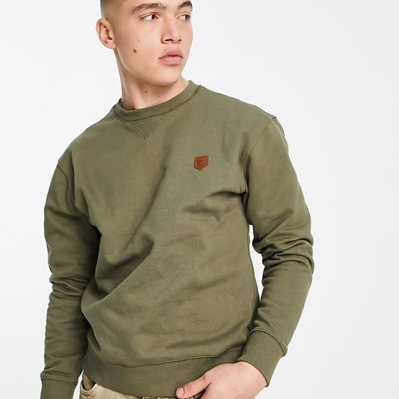 Jack & Jones Men's Olive Green Crew Neck Sweatshirt Size M Pullover Modern - Picture 1 of 15